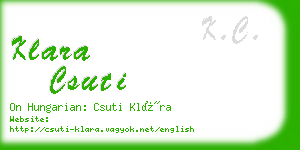 klara csuti business card